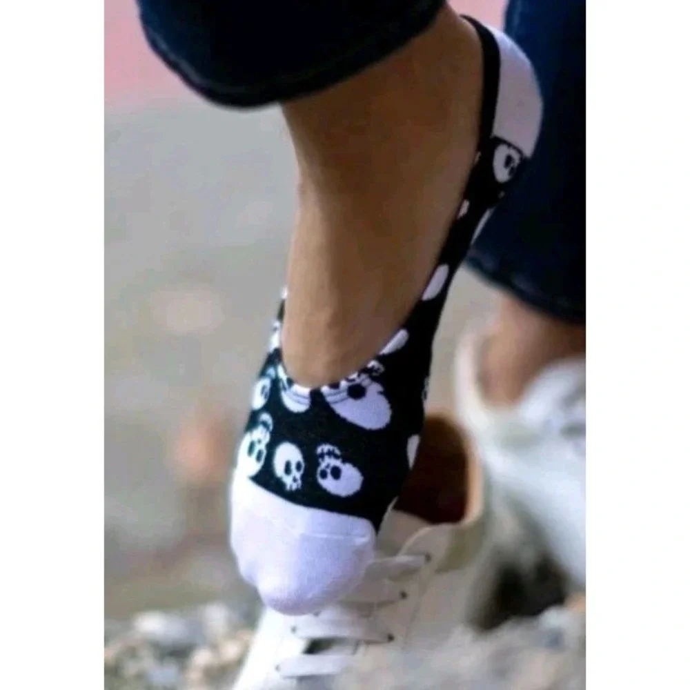 Cooper & Jin No Show Skull Socks Unisex No Slip NWOT